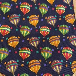 John Comfort Made in England Hot Air Balloon  Multi Color Silk Tie